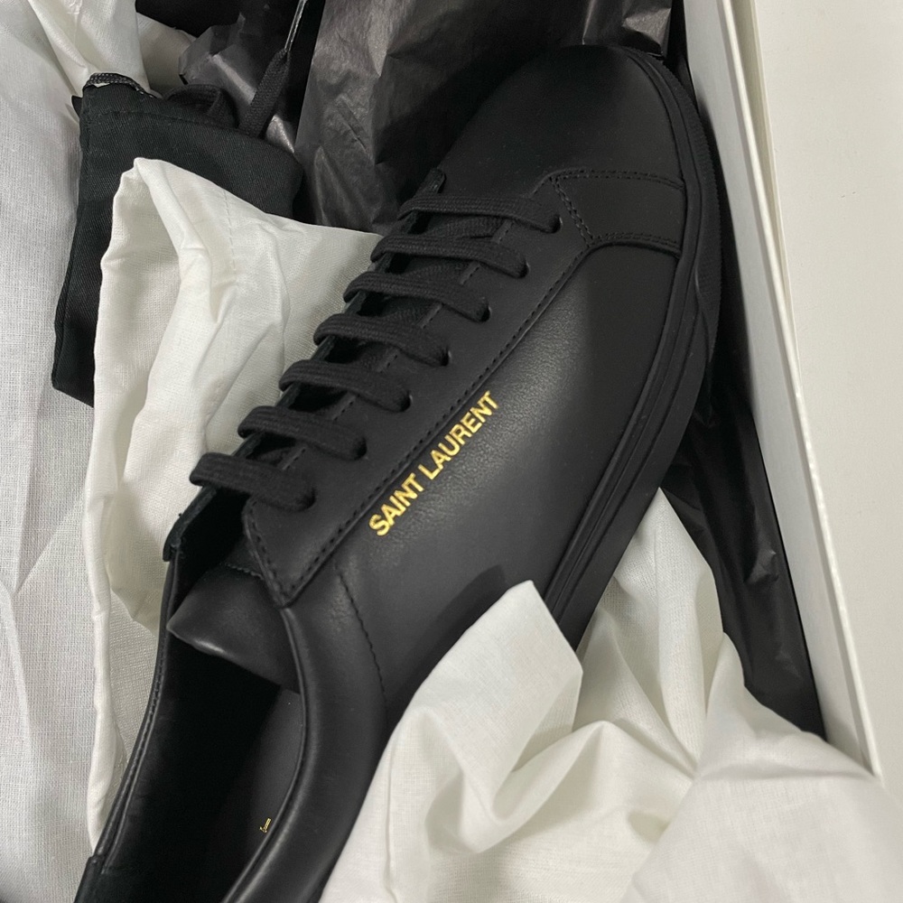 Saint Laurent Black Sneakers Sleek Minimalist Design used only once